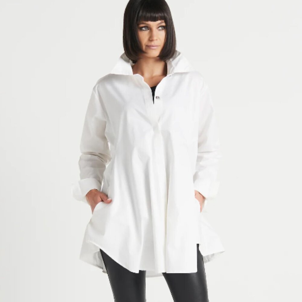 NEW Planet By Lauren G Lagenlook Artist 100% Cotton Asymmetrical Smock Tunic